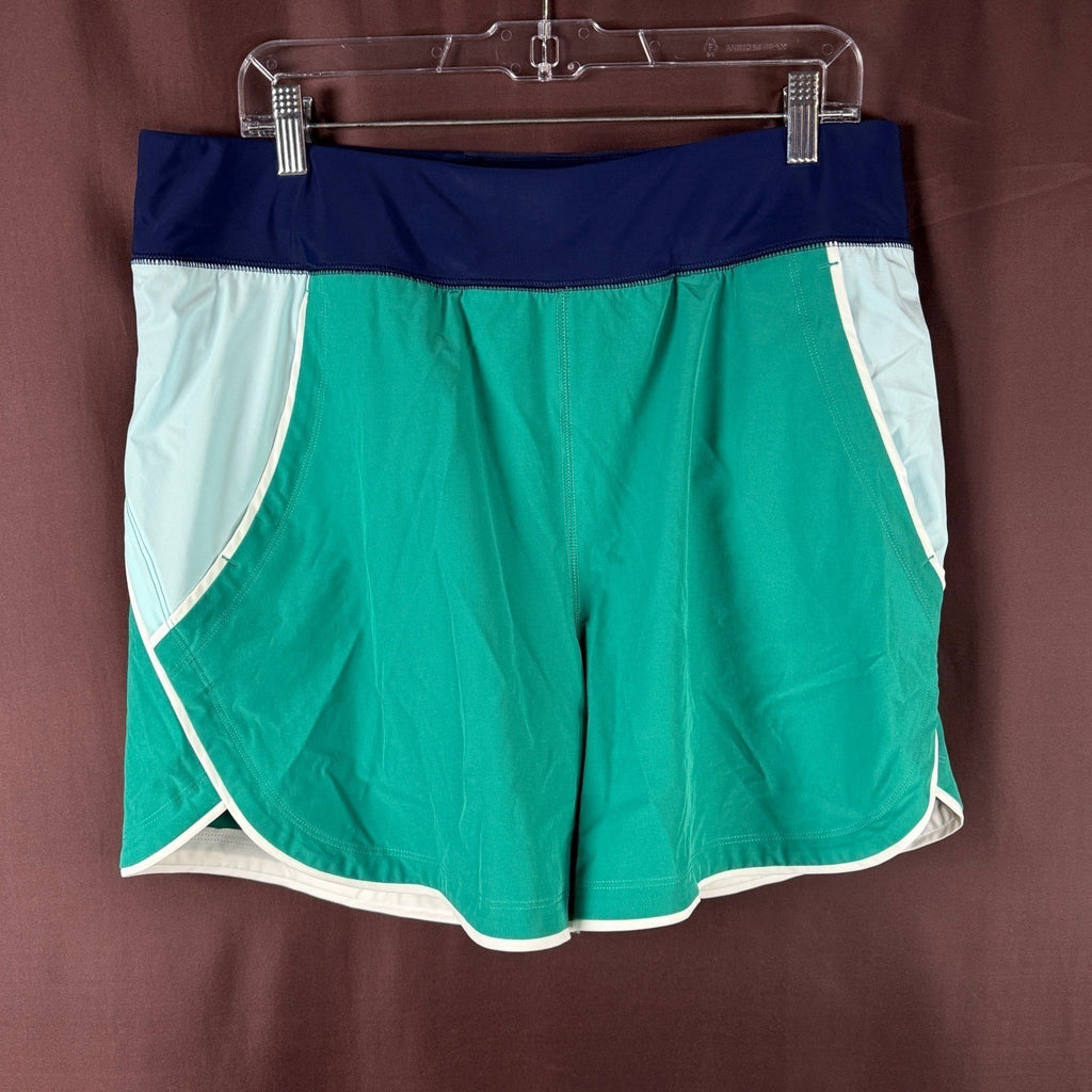 Lands' End Women's 14 LONG 5" Quick Dry Swim Cover-up Shorts Elastic Waist Boar