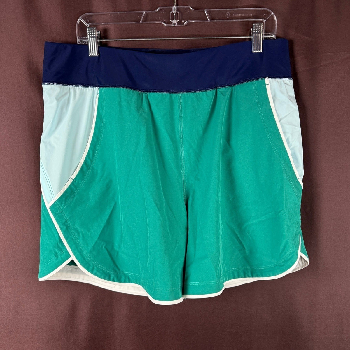 Lands' End Women's 14 LONG 5" Quick Dry Swim Cover-up Shorts Elastic Waist Boar
