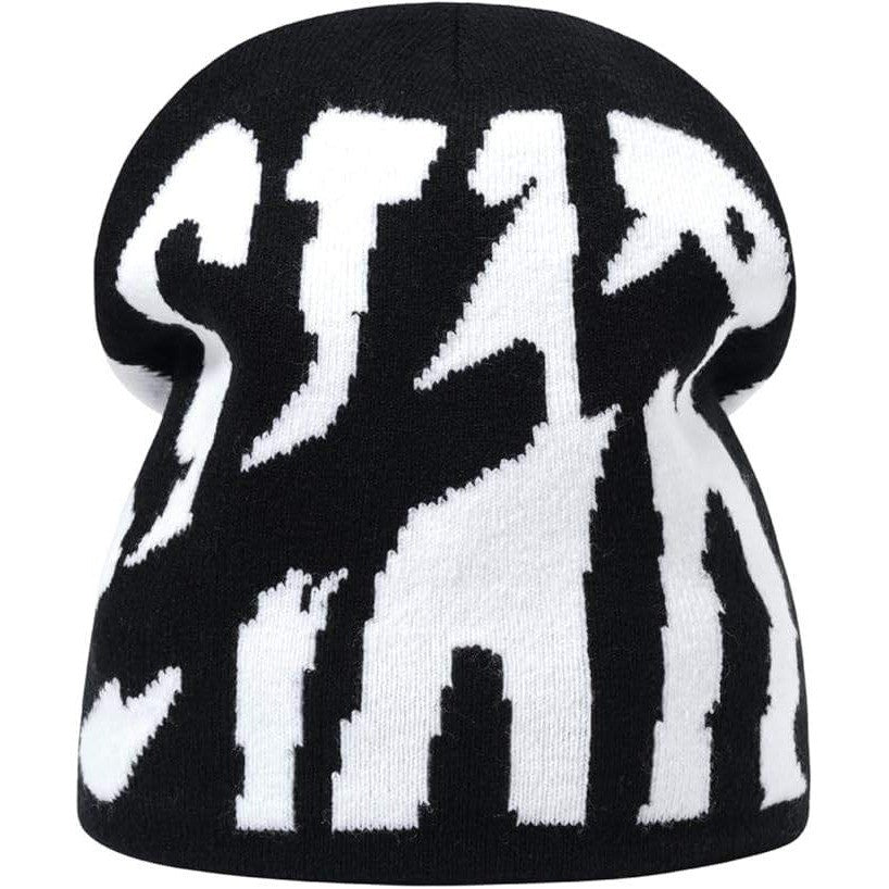 2THESTARS Y2K Beanie for Men Women Knitted Hat Winter Cap Star Design