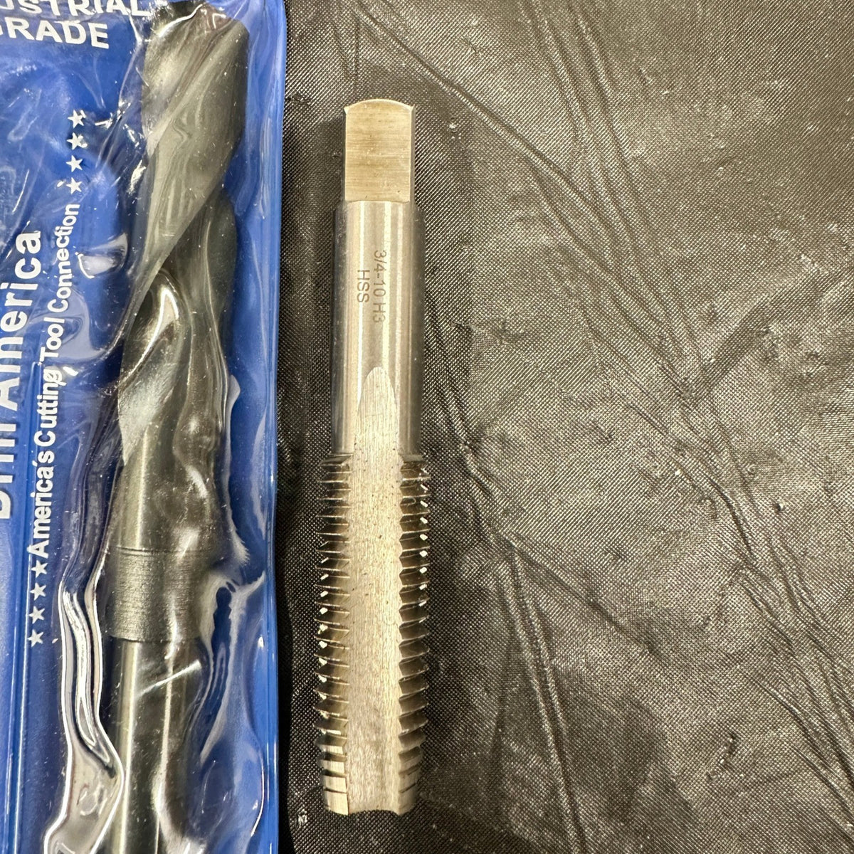 Set of 2 Drill America POU 3/4"-10 HSS Plug Tap & 21/32" HSS 1/2" Shank Drill B