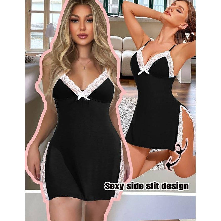 MSRP $23 Avidlove Women's L Lingerie Sexy Nightwear Spaghetti Strap Nightgown