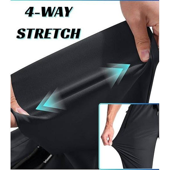 MSRP $26 MAGNIVIT Men's 36 Black Sweatpants Athletic Stretch Pants with Zippe