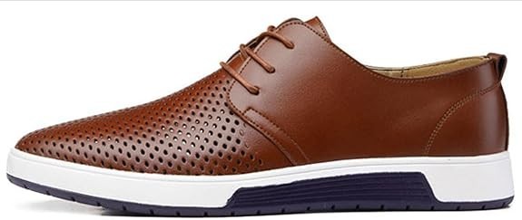 Santimon Men's US 8, 11 Brown Casual Derby Shoes Breathable Non Slip Sneakers