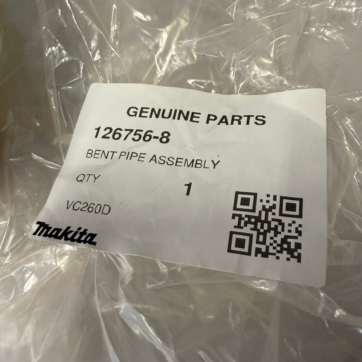 Set of 4 Makita 140G04-3 Flexible Anti‑Static Hose, 126756-8 Bent Pipe, 458891-7