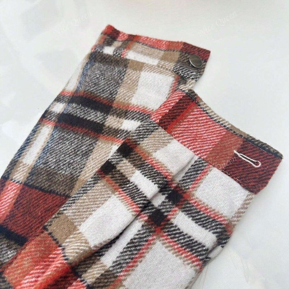 Women's XL Red Plaid Long Sleeve Shirt Jacket