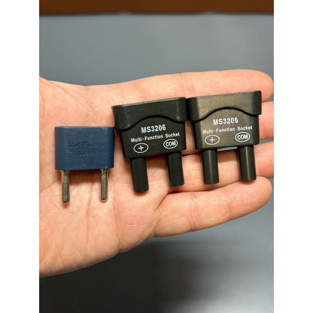 Set of 3 Multi-Function Socket Adapters - 2x MS3206 1x Blue Multimeter Accessor