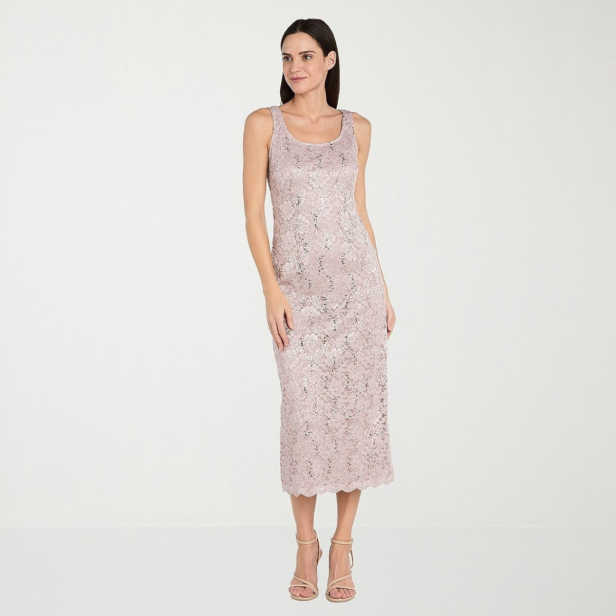 MSRP $130 R&M Richards Womens 18 Blush Midi Lace Two Piece Jacket Dress
