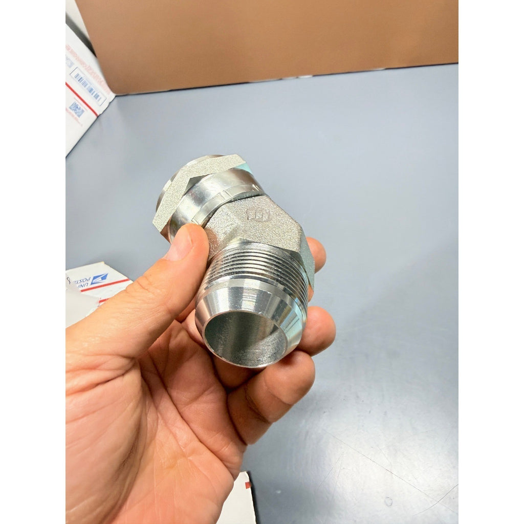 Brennan 6502-20-20 45° Elbow, 1-1/4" Male 37° JIC x 1-1/4" Female 37° JIC Swivel
