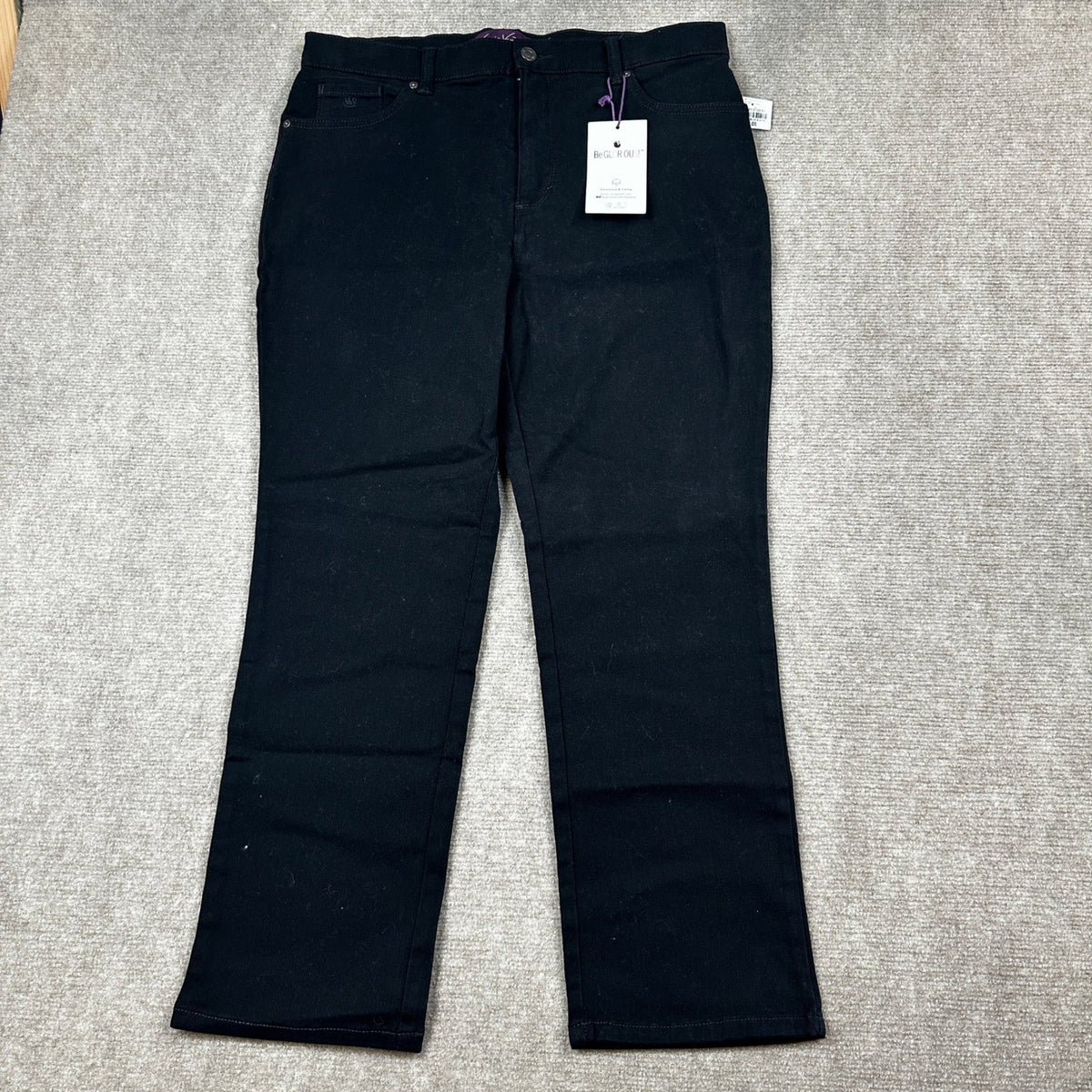 MSRP $48 Gloria Vanderbilt Amanda Womens 14 Petite Short Black Jean High Rise