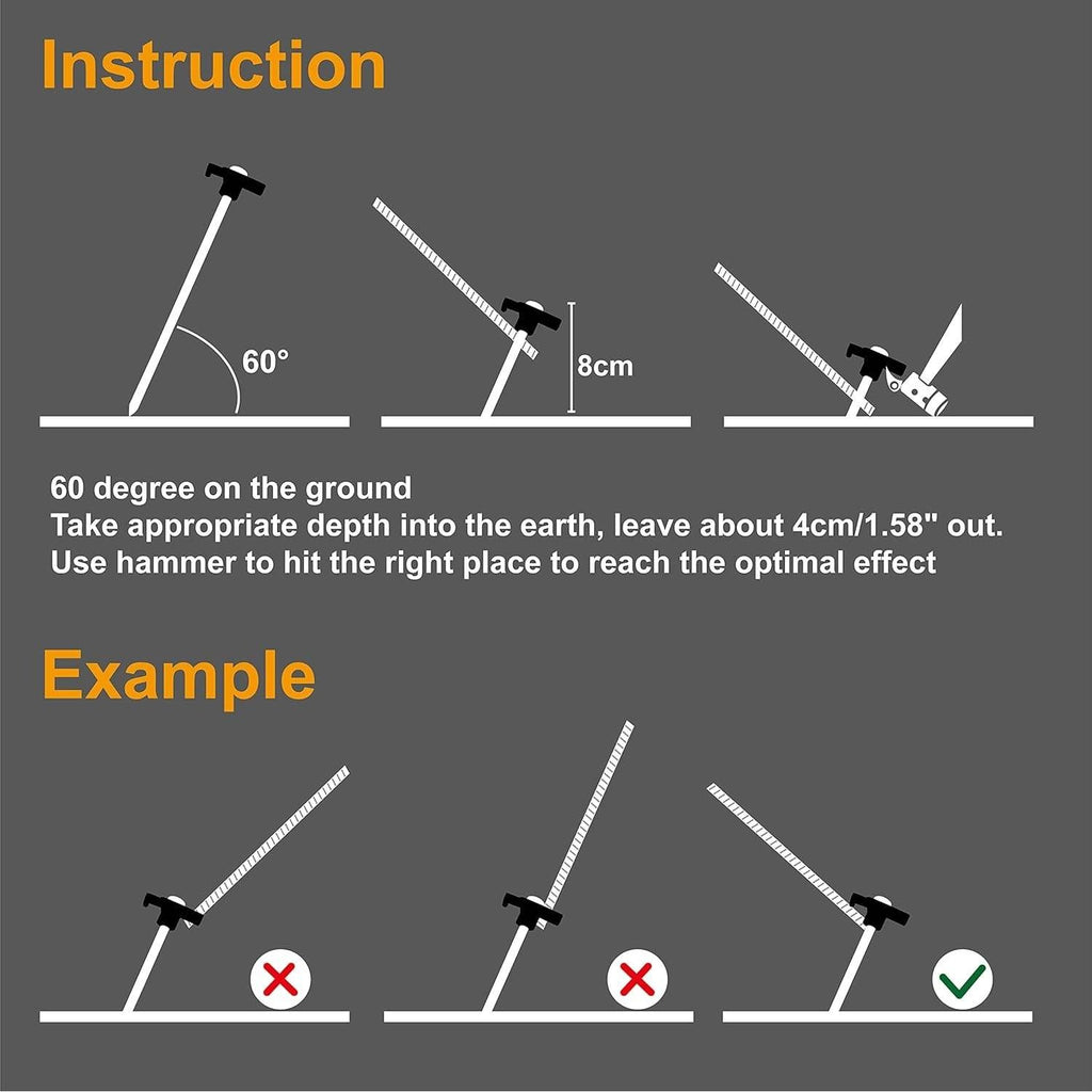 Set of 10 ABCCANOPY 11" Tent Stakes Non-Rust Metal Ground Anchors with 4 Rope