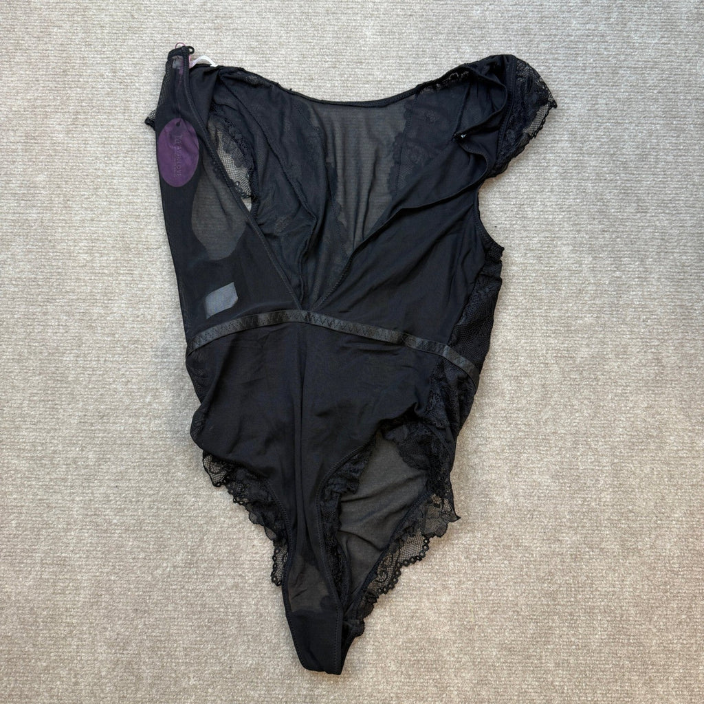 Avidlove Women's S Sheer Mesh Bodysuit with Lace Trim Sexy Camisole Date Nights