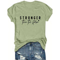 Women's Army Green XXL Slogan Graphic T-Shirt Stronger Than The Storm