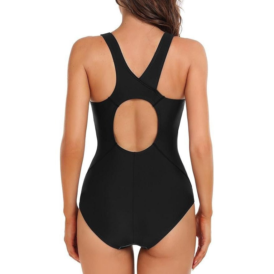 MSRP $37 beautyin Women's XL One Piece Athletic Racerback Swimsuit Modest Sport