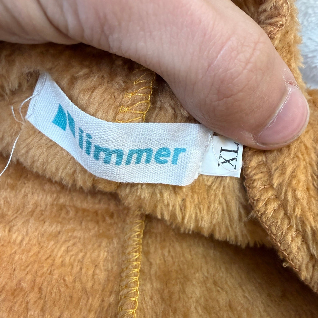 IIMMER Kids 11-12Y Christmas Costume Brown Reindeer Flannel Hooded Jumpsuit