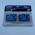 Pack of 2 Brother P-Touch TC-M0Z 0.35" x 25.2 ft Black On Clear Matte Tape