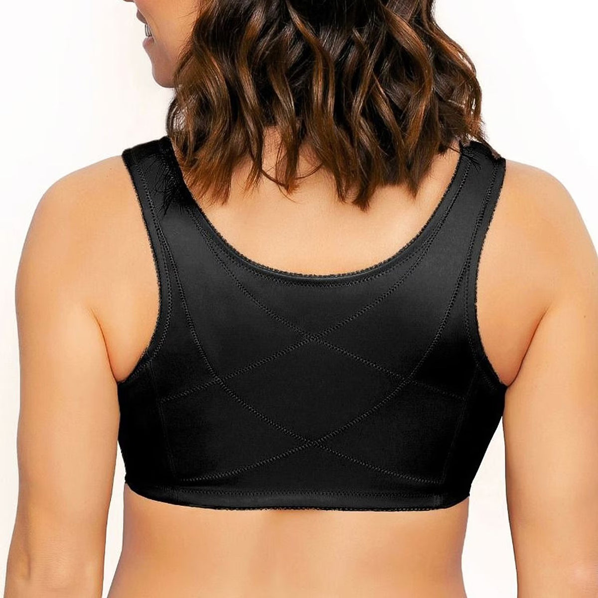 Exquisite Form 5100531 Womens 46B Black Fully Wireless Front Closure Posture Bra