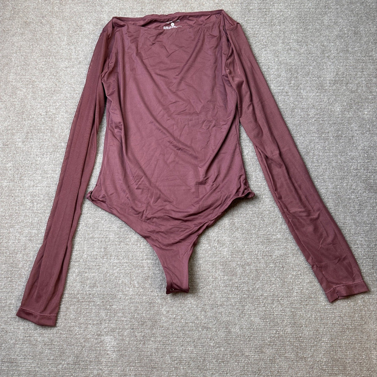 MSRP $30 Avidlove Womens S Purple Red Long Sleeve Body Suits w/ SMALL STAIN