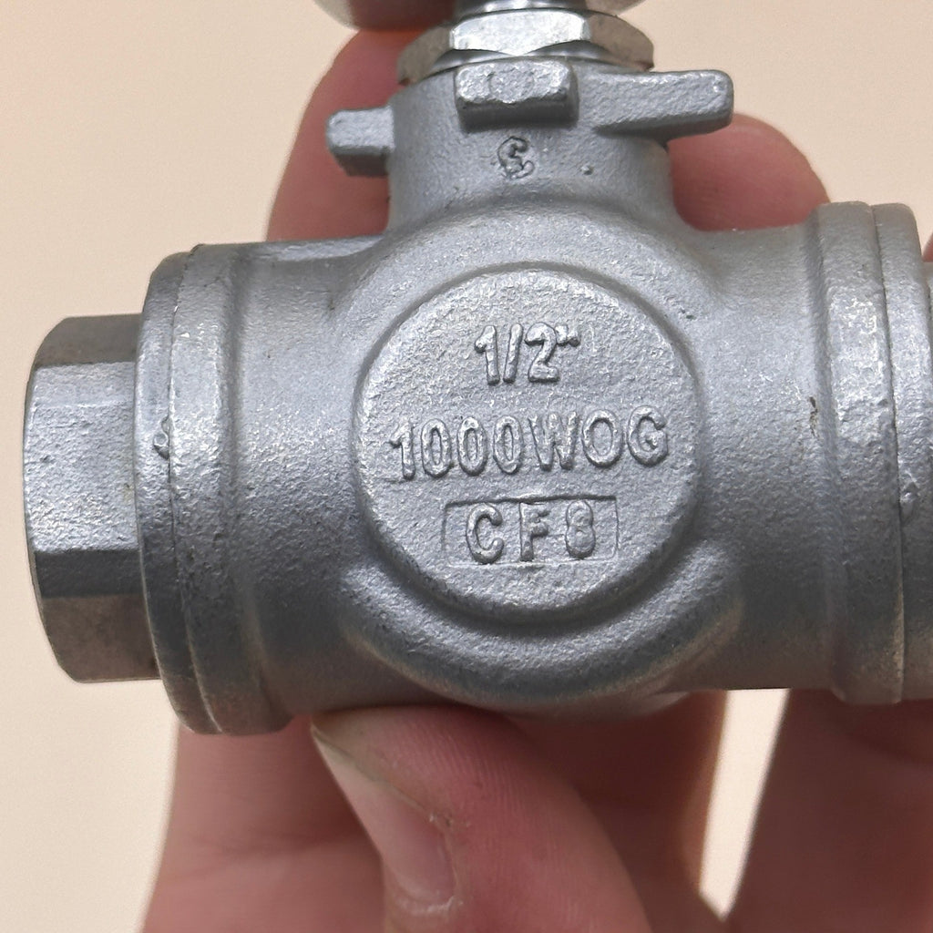 Beduan 3 Way Ball Valve 1/2" NPT Stainless Steel 304 T Mounting Pad Female Type