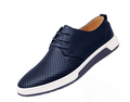 Santimon Men's US 7-10 Blue Casual Derby Shoes Breathable Lace Up Sneakers