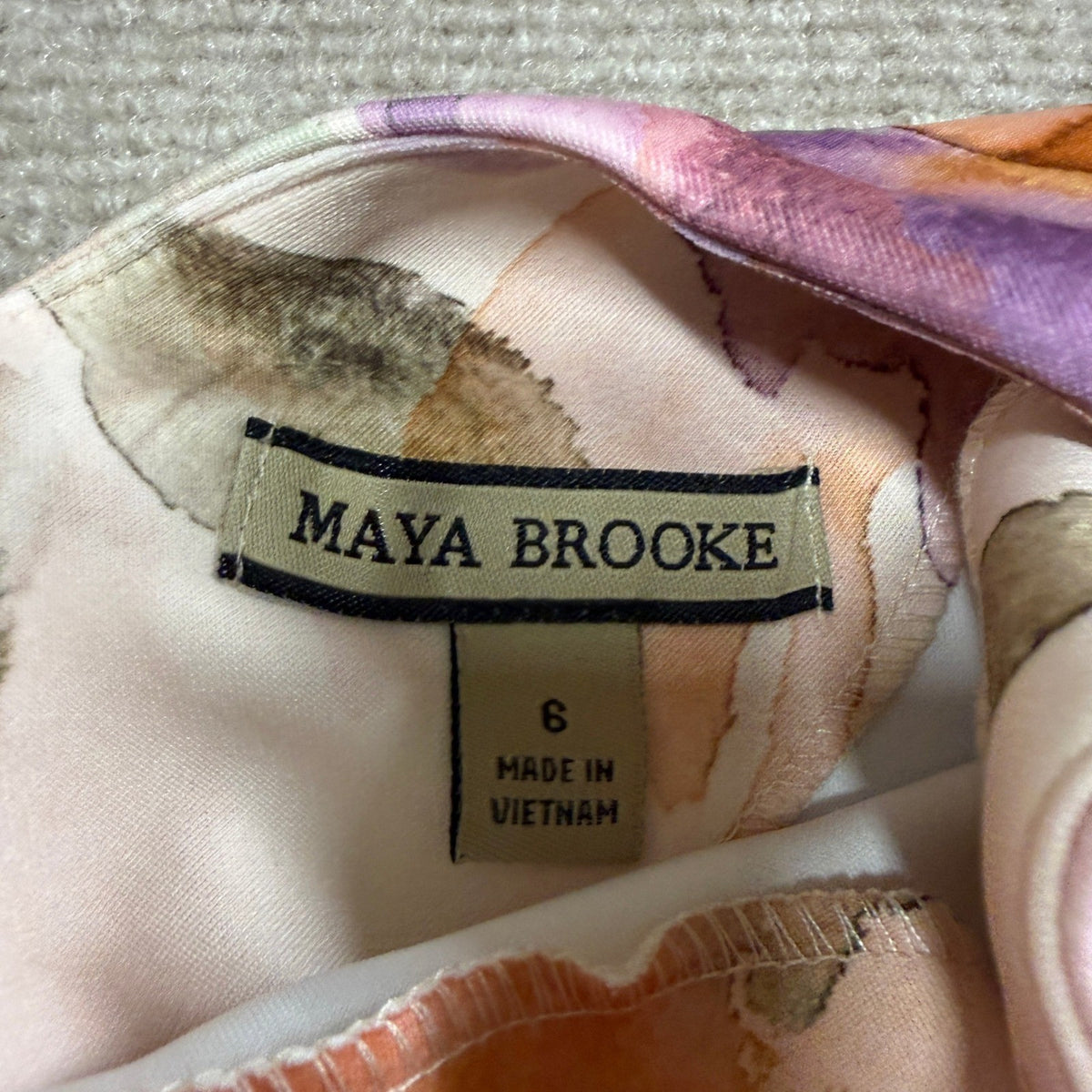 MSRP $94 Maya Brooke Womens 2 Piece Sz 6 Lavender Cream Floral Jacket Dress