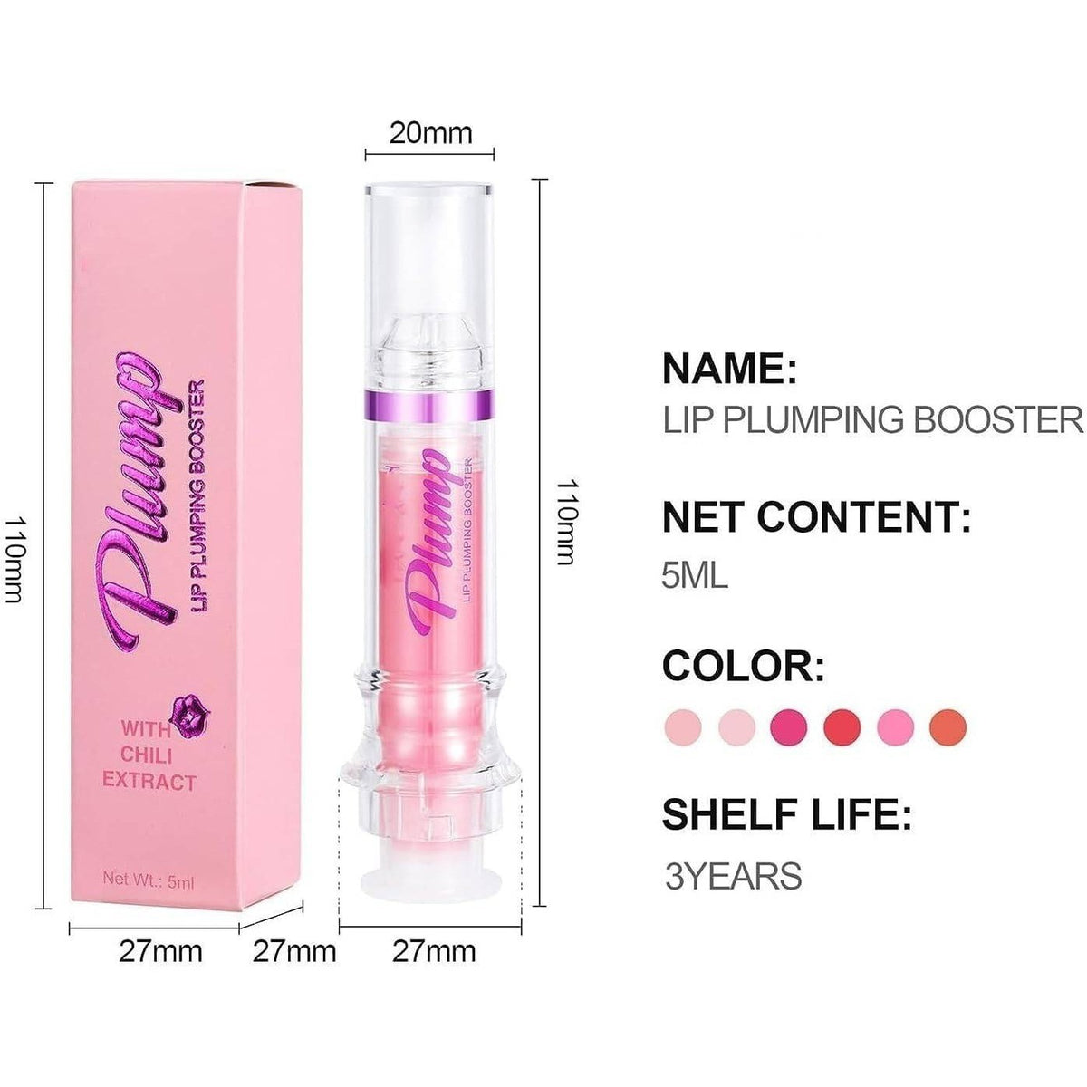 Set of 6 Lip Plumping Booster With Chili Extract #01-#06 EXP 10/2026