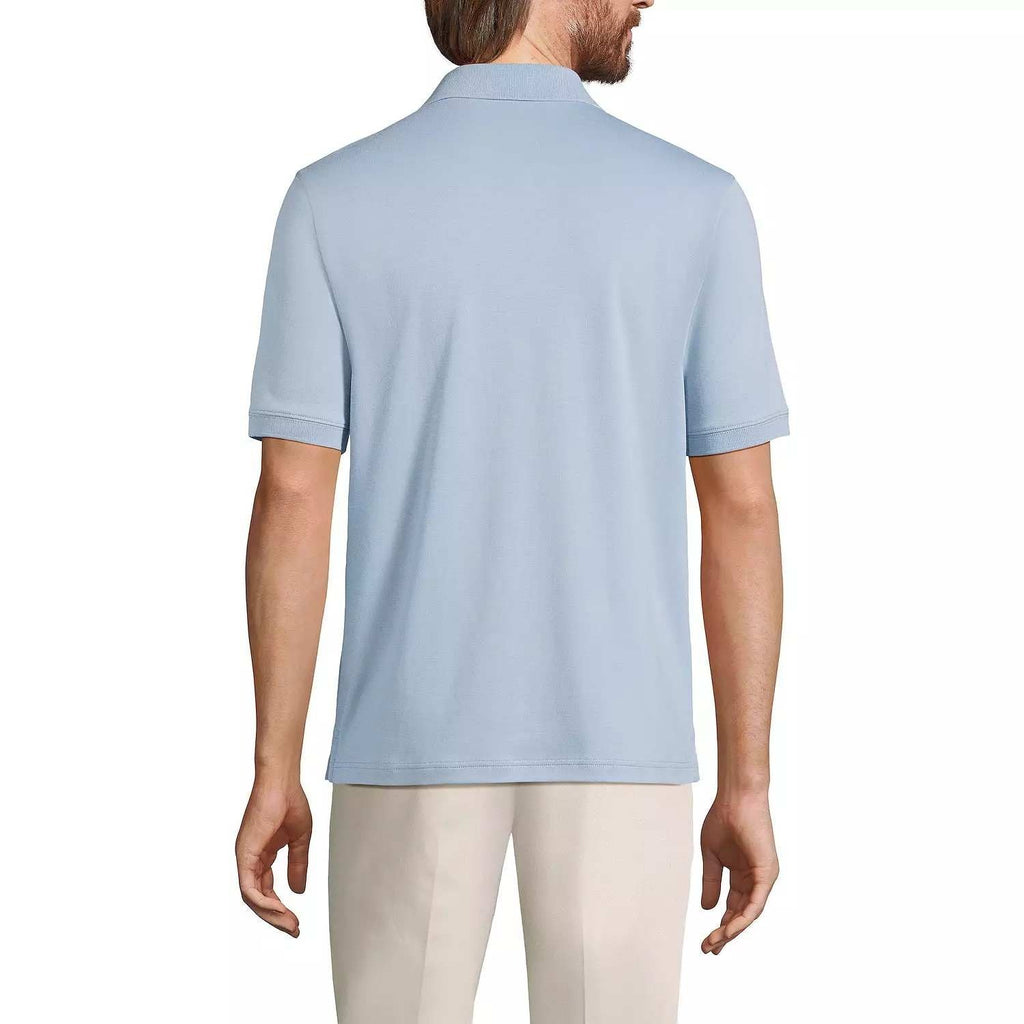 2 Pack Lands' End Mens XL/T Soft Blue Haze Polo Shirt Short Sleeve Supima Cotton