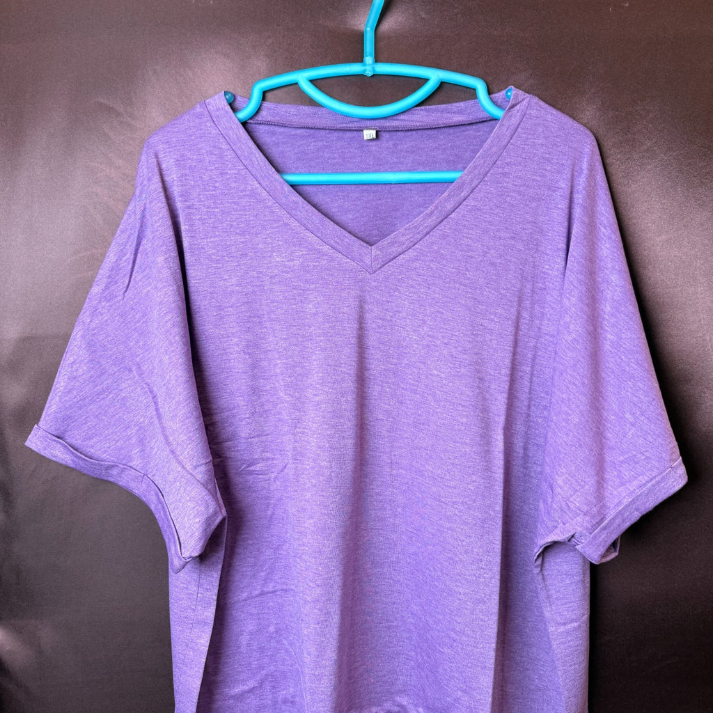 Women's 2XL-3XL Top V Neck Short Sleeve T-Shirt Oversized Shirt Soft Loose Casua