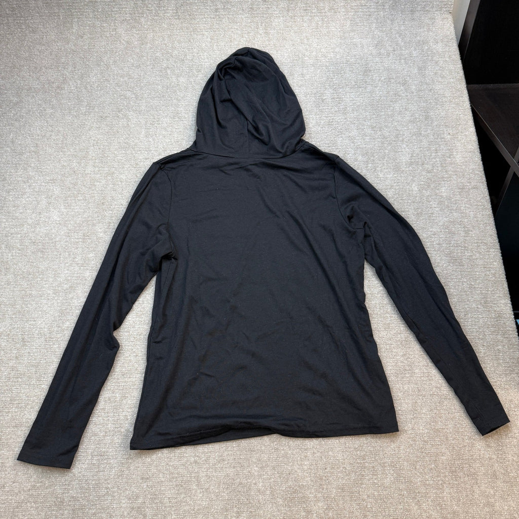 MSRP $27 LYEIAO Women's M Black Merry Christmas Hoodie Xmas Shirt Buffalo Plaid