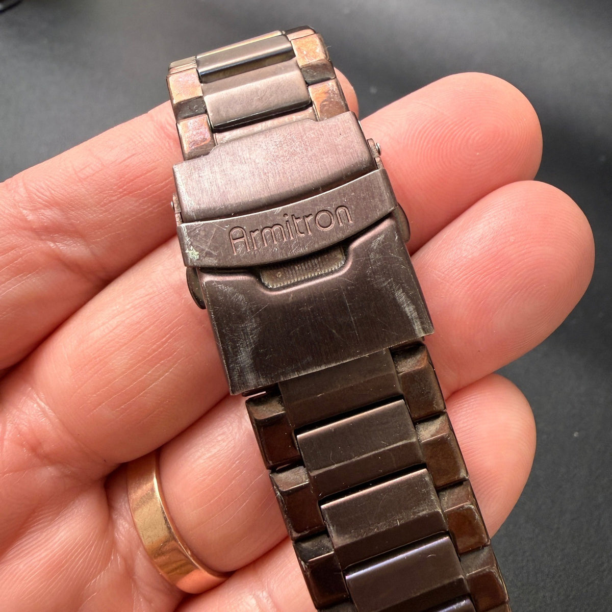 MSRP $55 Armitron 20/4692BN Men's Stainless Steel Bracelet Watch New Battery