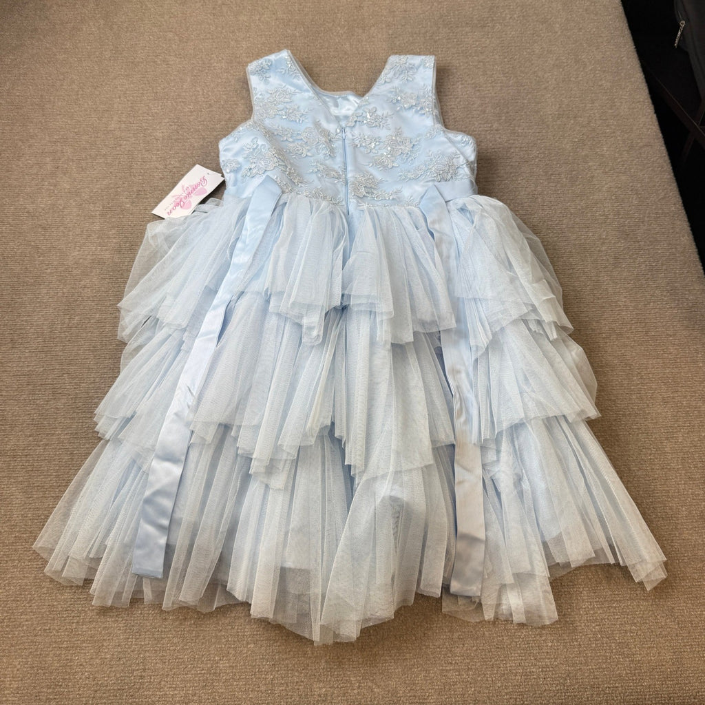 MSRP $74 Bonnie Jean Big Kid Girls 14 Blue Sleeveless Fit + Flare Dress