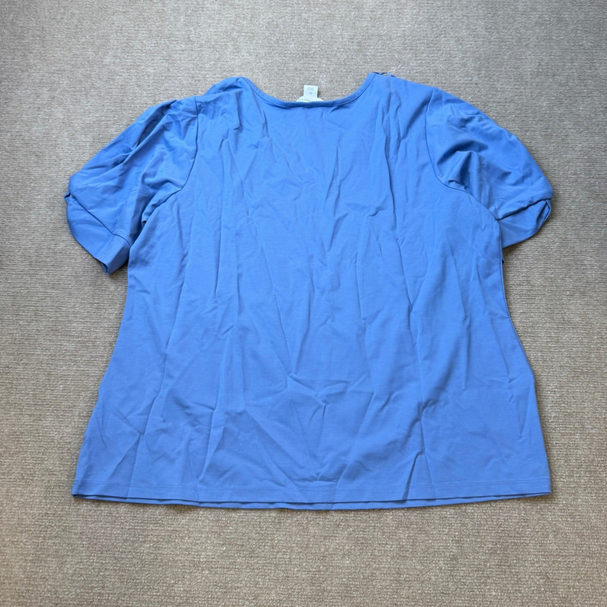 Liz Claiborne XL Blue V Neck Short Sleeve Blouse