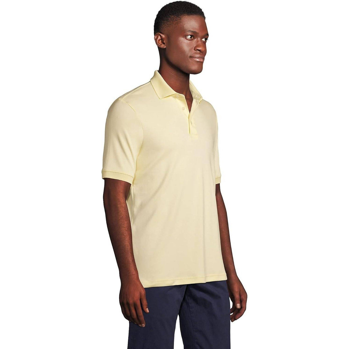 2 Pack Lands' End Mens M/T Polo Simple Olive Long Sleeve & Golden Short Sleeve