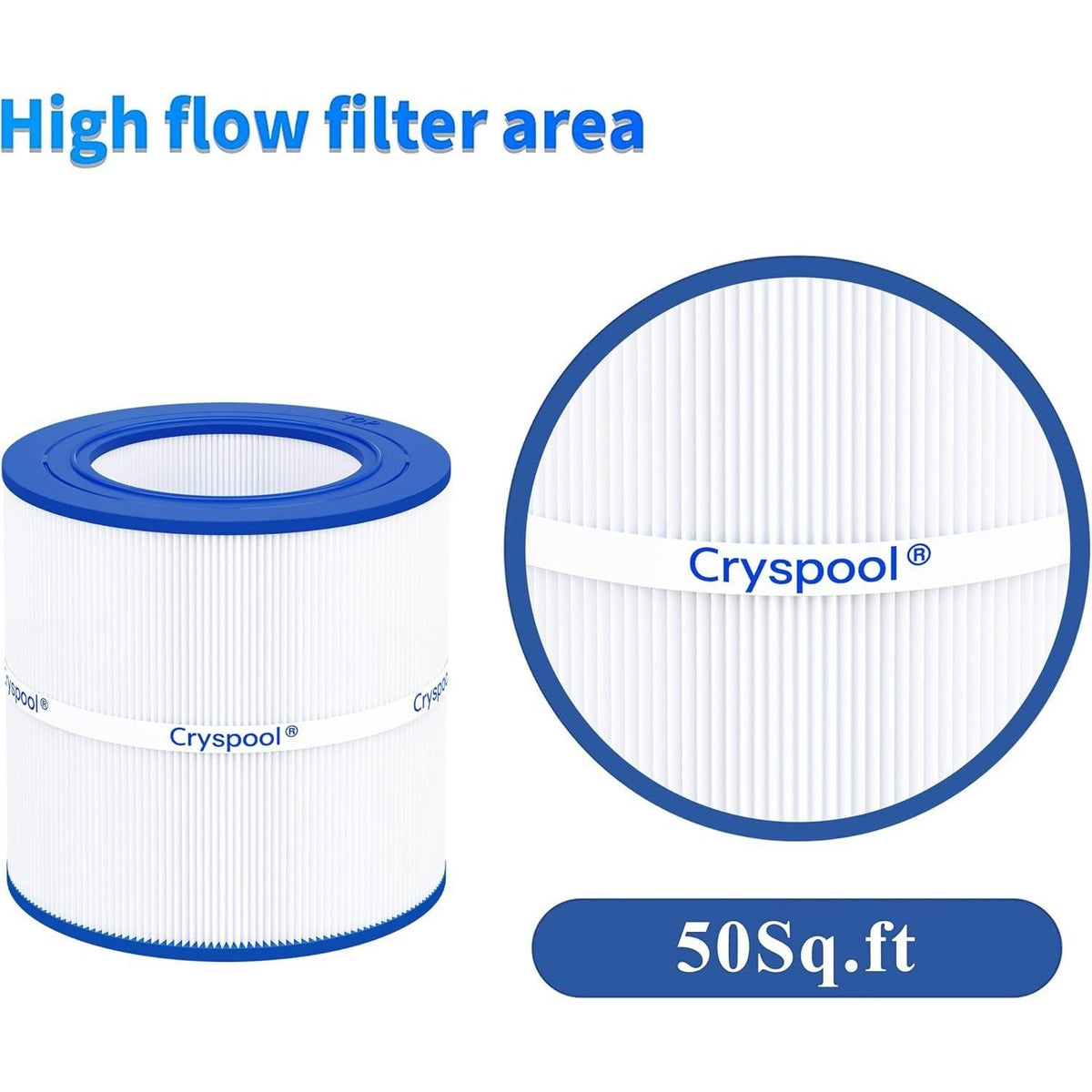 Cryspool 09006 Spa Filter Replaces CFR-50, PJ50-4, C-9650, FC-1460 50 Sq.Ft Hot