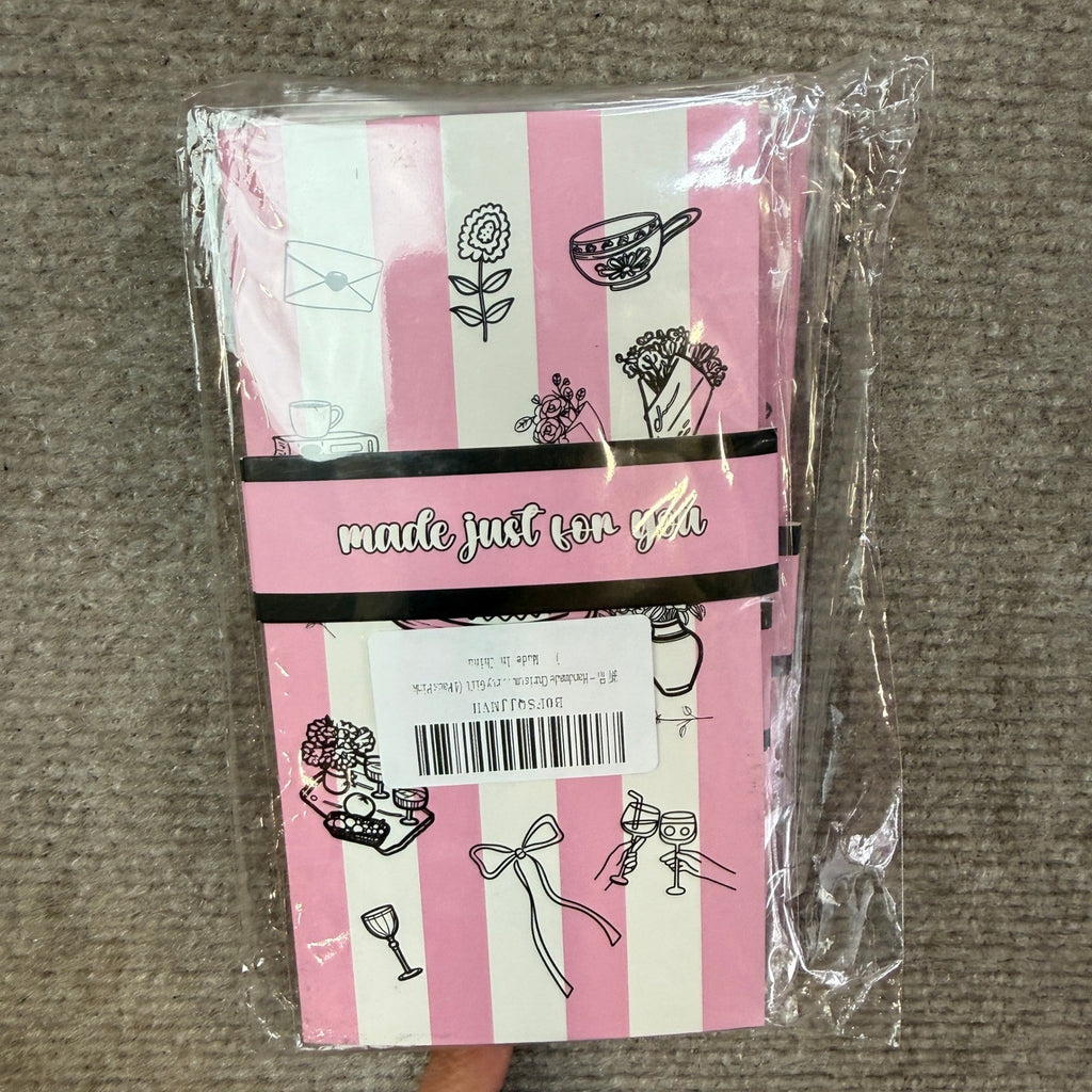 Set of 4 Pink Handmade Birthday Gift Card Booklet, Waterfall Gift Card Holder