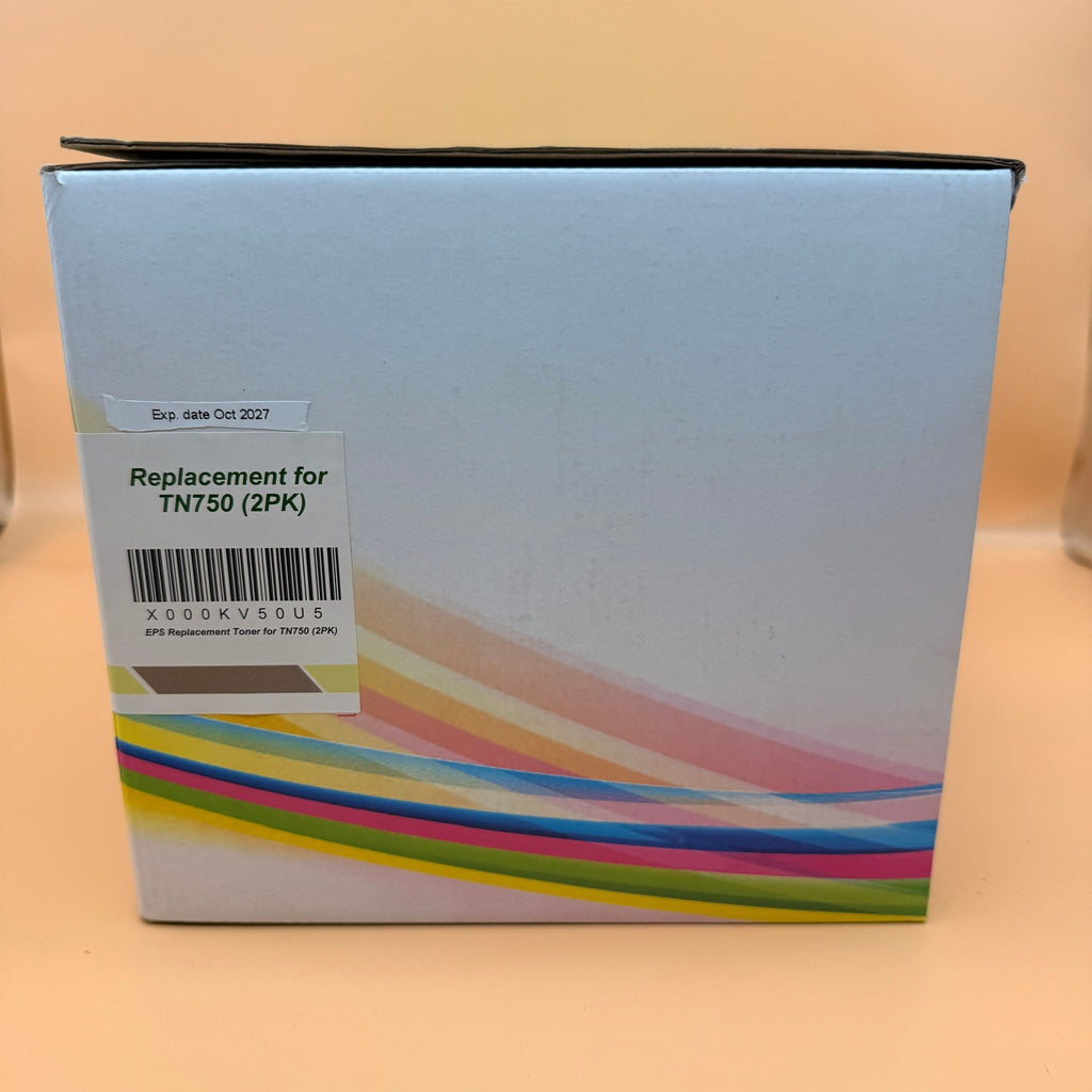 Pack of 2 EPS Premium Toner Cartridge Replacement For TN750 EXP 10/2027 for Brot