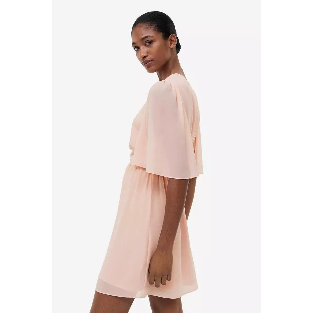 NWT Women's H&M Butterfly-Sleeved Dress Size XL Powder pink
