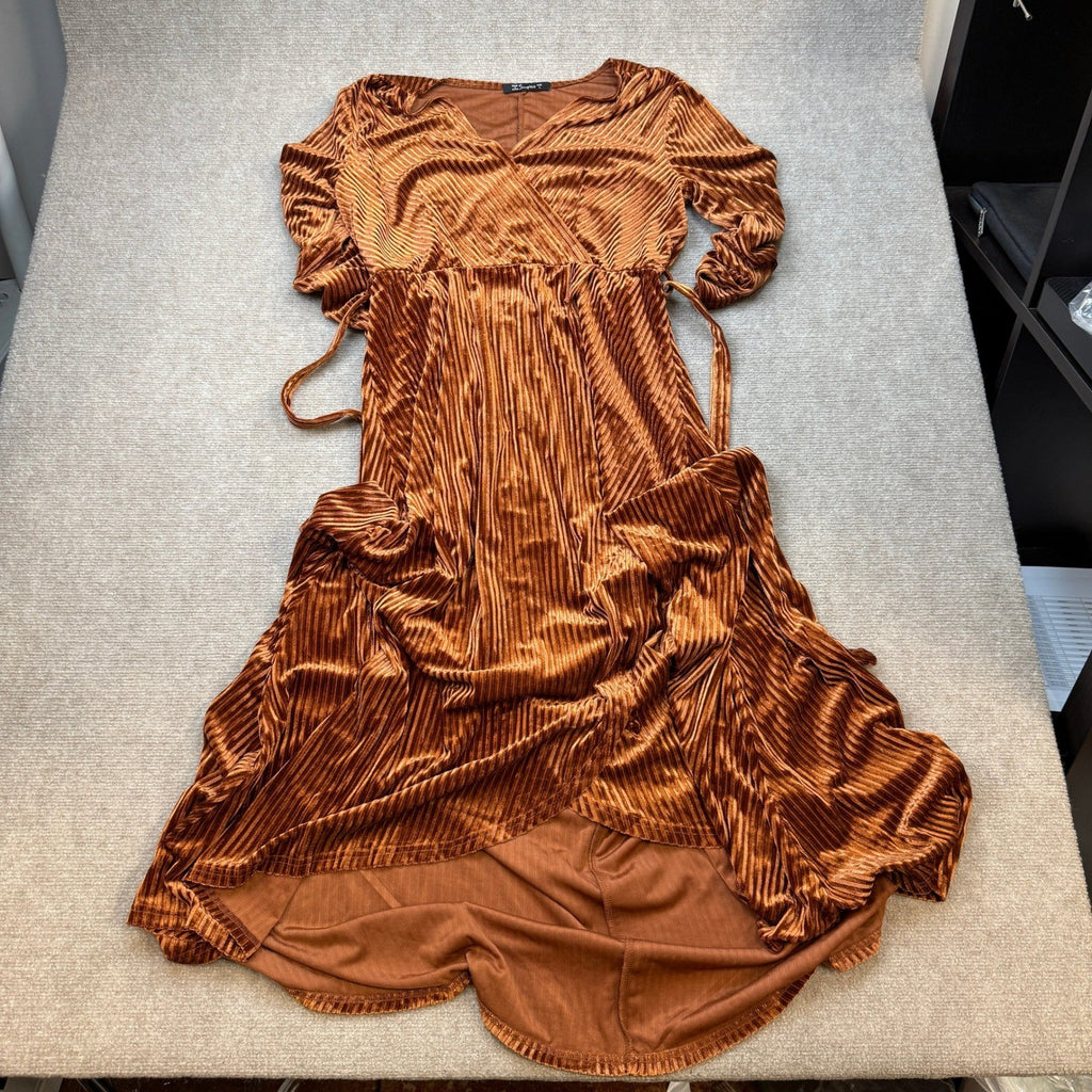 MSRP $69 BerryGo Women's L Velvet V Neck Wrap Semi Formal Dress Cocktail Party