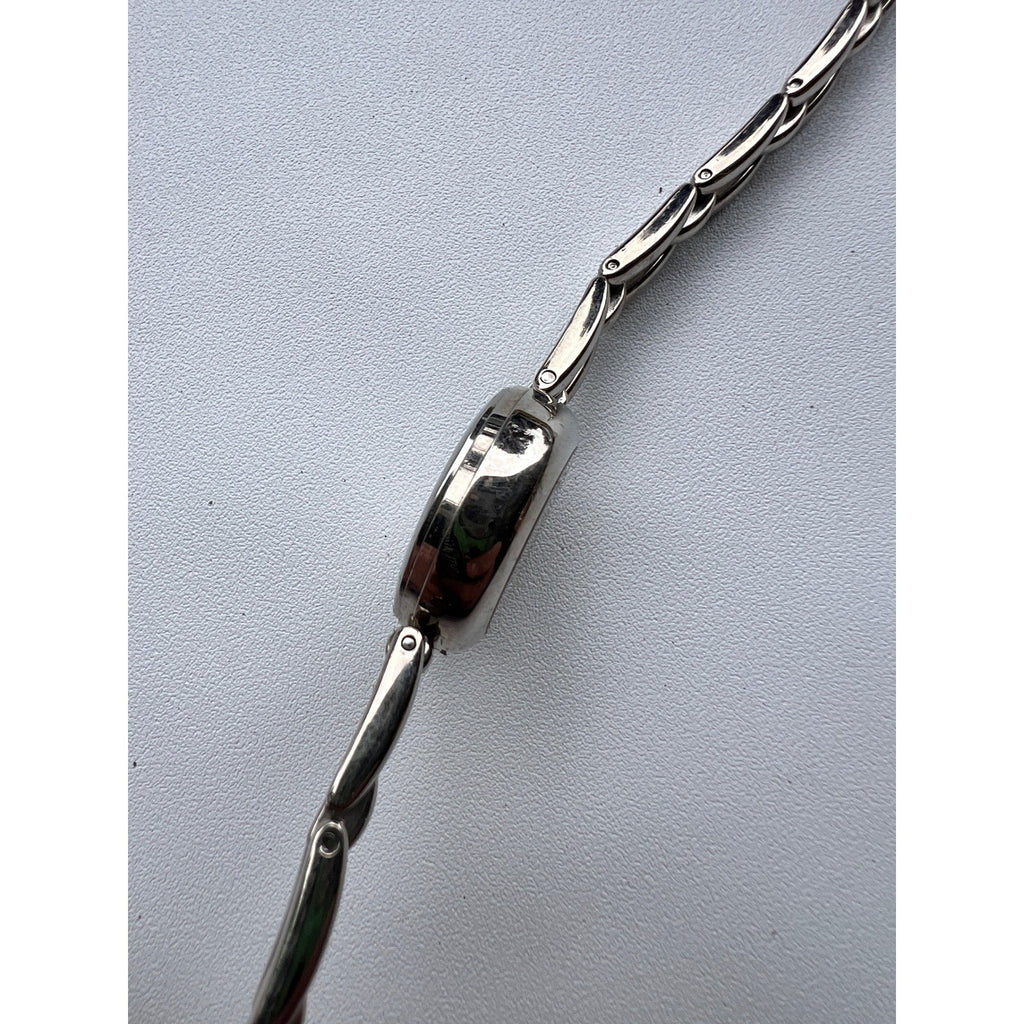 Carriage HJ Silver Tone Quartz Analog Black Dial Women's Watch Needs Battery