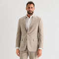 MSRP $260 Stafford Coolmax Mens 44 Tan Windowpane Classic Fit Suit Jacket All S