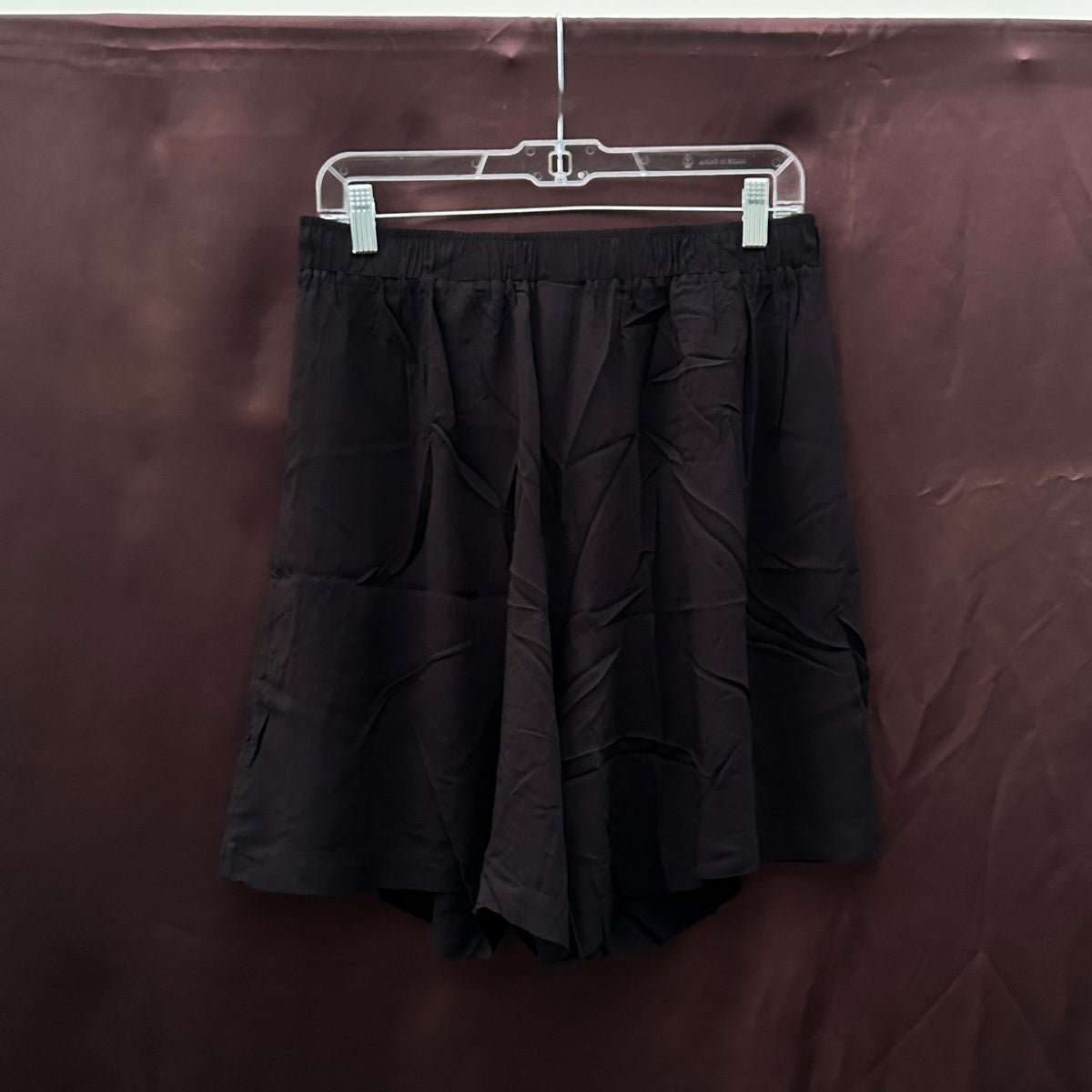 NWT Jantzen Women's Sz XL Black Woven Pull-On Tie-Waist Cover-Up Shorts
