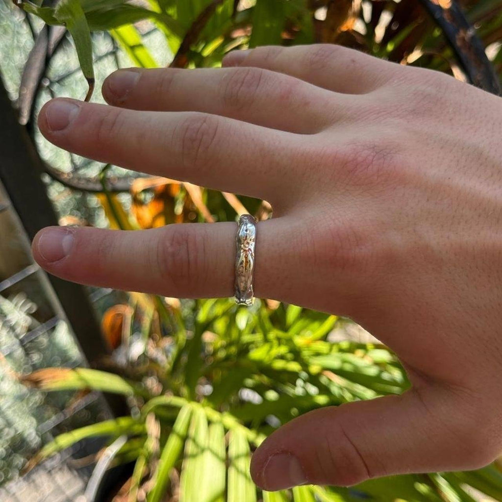 Wishing Stone Sun Ring Mens Womens Retro Stainless Steel Size 9 Adjustable 8-10