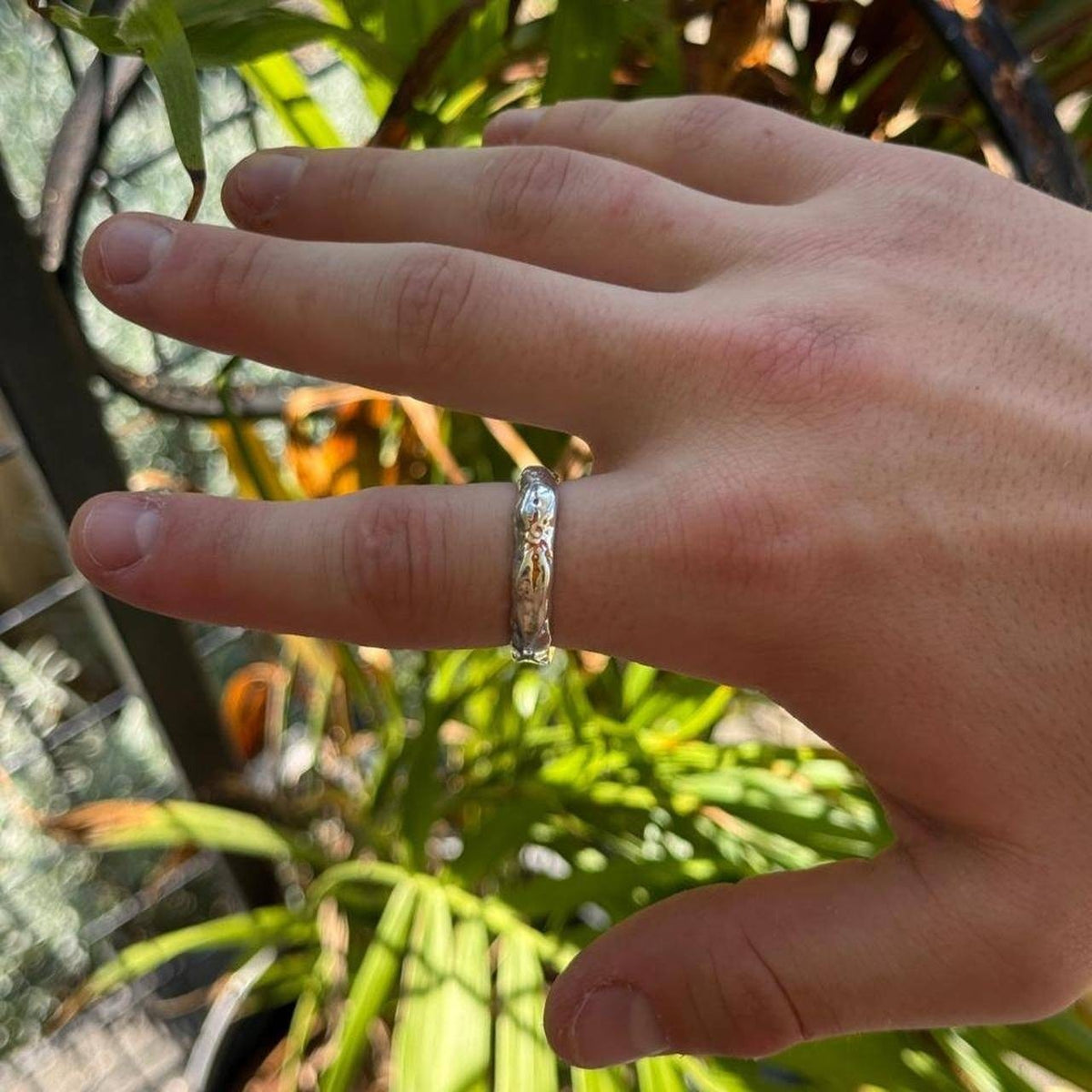 Wishing Stone Sun Ring Mens Womens Retro Stainless Steel Size 9 Adjustable 8-10