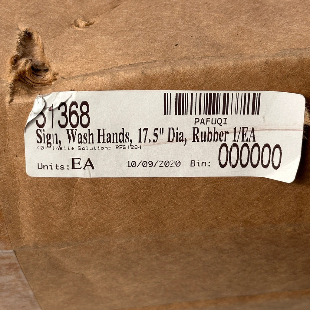 Lot of 5 Wash Your Hands Sign 17.5" RFS1284 Round Rubber Floor Graphic Safet