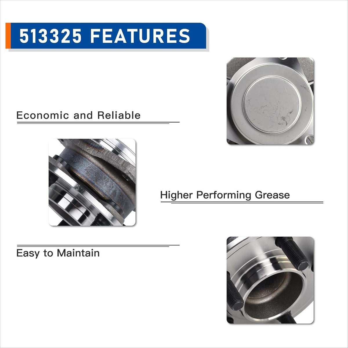 Set of 2 PAROD 513325 Front Wheel Hub & Bearing Assembly Fit for 2012-2020 Chrys