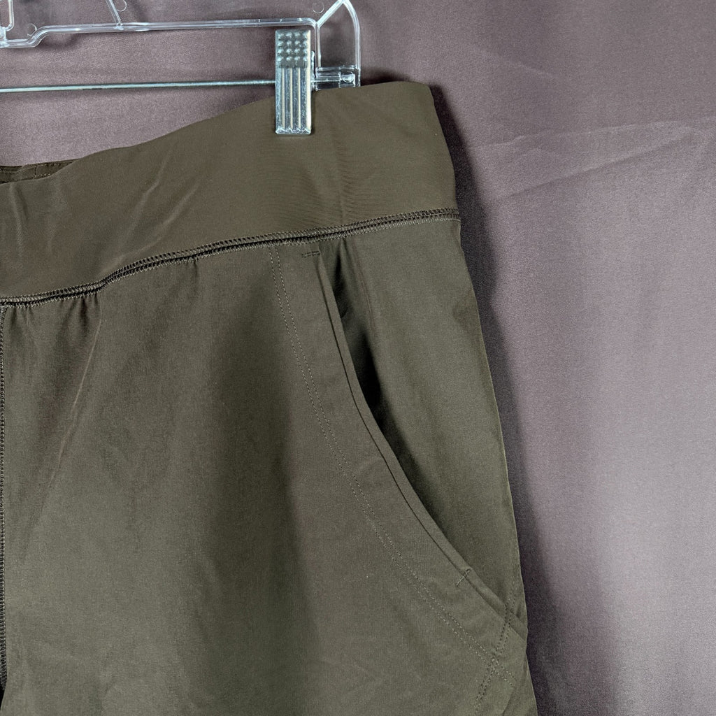Lands End Womens 14 LONG Quick Dry Elastic Waist Board Shorts Rich Coffee Swim C