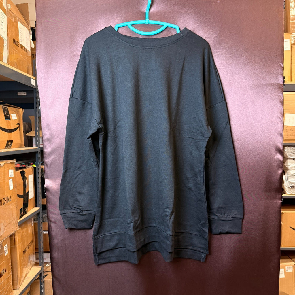 DOLNINE Plus-Size 14W-16W Womens Casual Sweatshirt Top Side Slit Pullover Shirt