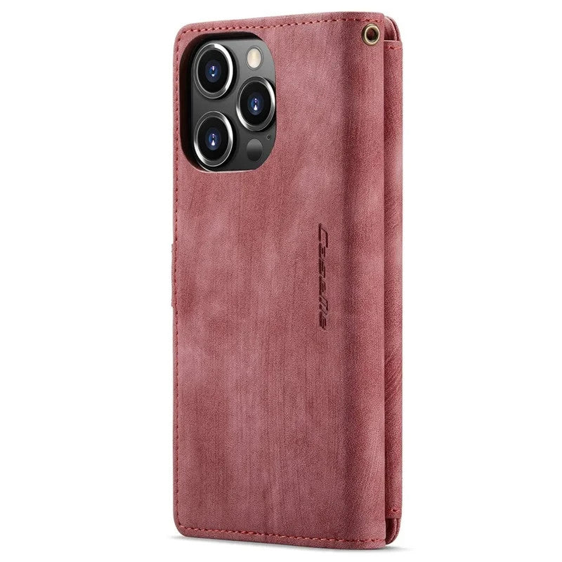 CaseMe C30 For iPhone 14 ProMax Detachable Zipper PU Leather Wallet Case