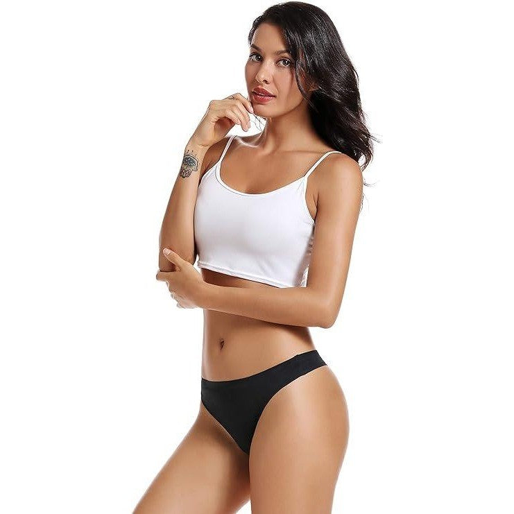 MSRP $18 voenxe 5 Pack L Seamless Women Underwear Thongs,No Show, No Line Wo