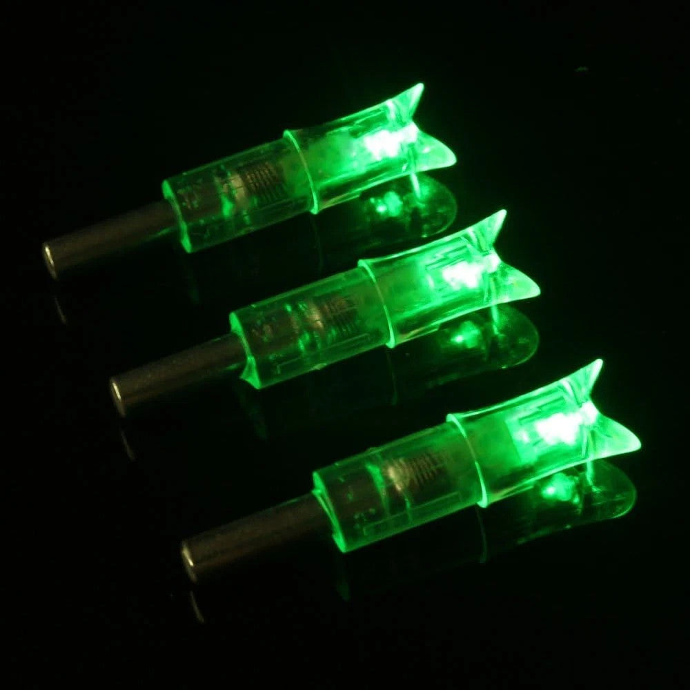 Pack of 6 LED Lighted Nocks for Crossbow Bolts 0.300"/ 7.62mm On/Off Switch