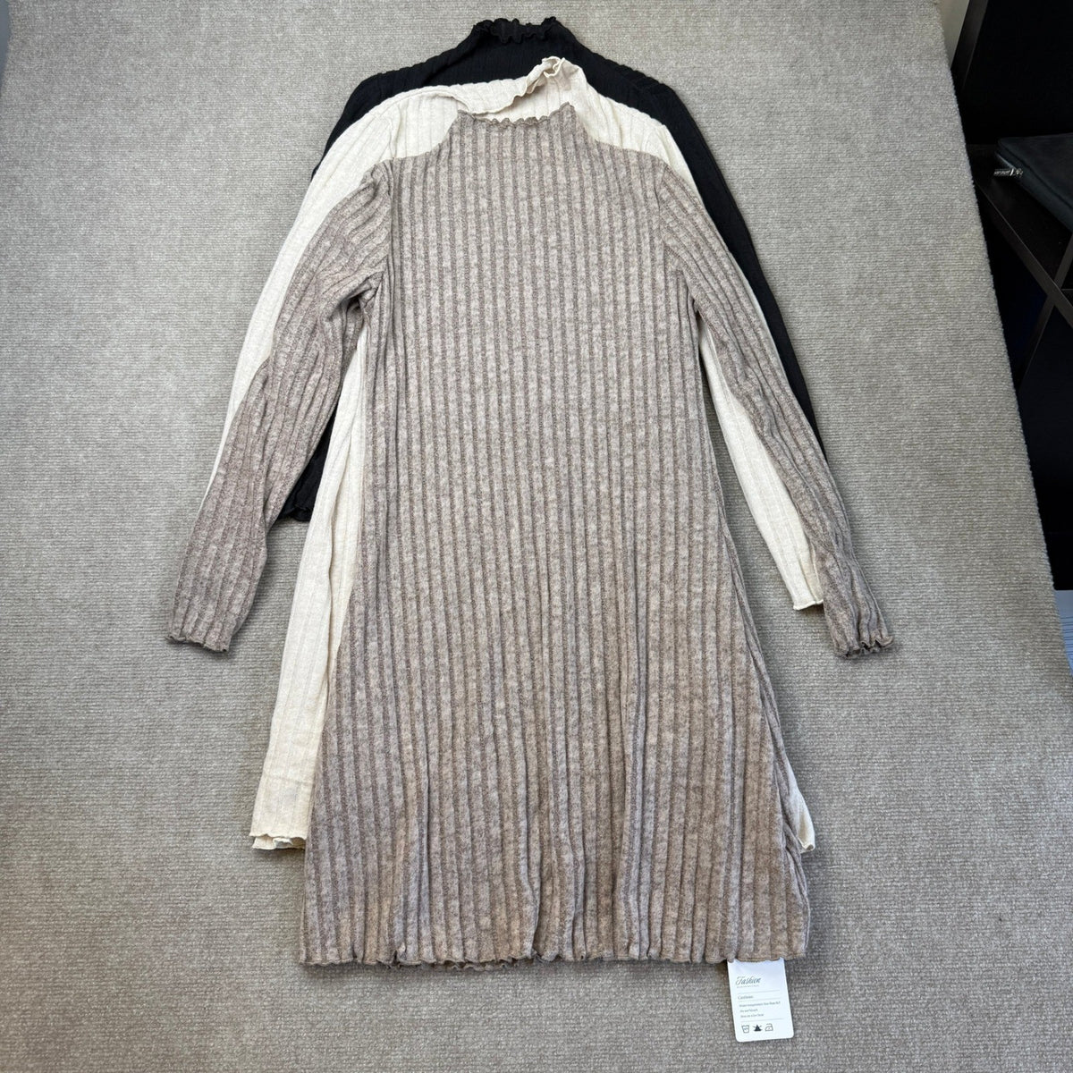 MSRP $52 Velvelhall 3 Pack Women's S Long Sleeve Sweater Dresses Ribbed Knit Le